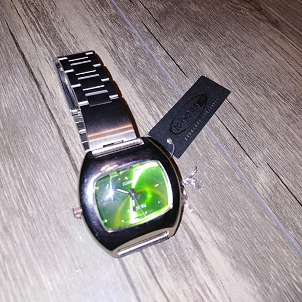 Vintage Lime Green Retro Tokyo Bay Mens watch
